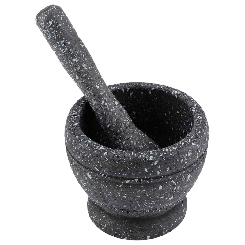 Tradineur - Mortero efecto Granito - Fabricado en Plástico - Mortero manual de cocina para moler ajo, especias y hierbas - Ø 11 Tradineur - Mortero efecto Granito - Fabricado en Plástico - Mortero manual de cocina para moler ajo, especias y hierbas - Ø 11