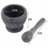 Tradineur - Mortero efecto Granito - Fabricado en Plástico -  Mortero manual de cocina para moler ajo, especias y hierbas - Ø 11
