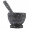 Tradineur - Mortero efecto Granito - Fabricado en Plástico -  Mortero manual de cocina para moler ajo, especias y hierbas - Ø 11