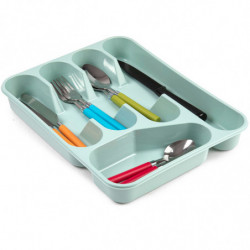 Tradineur - Cubertero Color Pastel - Fabricado en Plástico - Recipiente para ordenación y almacenamiento de cubertería - 4,7 x 2