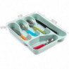 Tradineur - Cubertero Color Pastel - Fabricado en Plástico - Recipiente para ordenación y almacenamiento de cubertería - 4,7 x 2