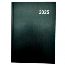 Tradineur - Agenda 2025 Modelo París de tapa dura - Cinta Marcapáginas - Planificación de tareas - 21 x 15 cm - Color Negro