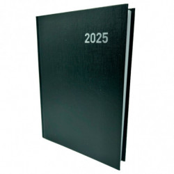 Tradineur - Agenda 2025 Modelo París de tapa dura - Cinta Marcapáginas - Planificación de tareas - 21 x 15 cm - Color Negro