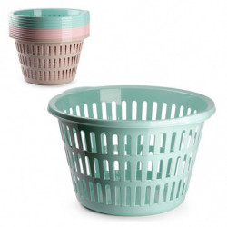 Tradineur - Cesta Redonda para Ropa Pastel - Fabricado en Plástico - Ideal para el almacenamiento y organización de la ropa - Ø