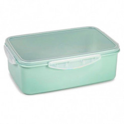 Tradineur - Pack de 2 Fiambreras Rectangular Pastel con tapa Transparente - Fabricado en Plástico - Apta para microondas y lavav
