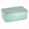 Tradineur - Pack de 2 Fiambreras Rectangular Pastel con tapa Transparente - Fabricado en Plástico - Apta para microondas y lavav