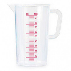 Tradineur - Pack de 2 Jarras de medición con asa - Fabricado en Plástico - Capacidad de 125 ml - Medidas hasta 100 ml - 8,5 x 5,