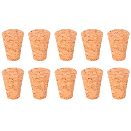 Tradineur - Pack de 10 tapones cónicos de corcho para cerrar botellas de cristal, botes, frascos, vino, aceite, bares, restauran Tradineur - Pack de 10 tapones cónicos de corcho para cerrar botellas de cristal, botes, frascos, vino, aceite, bares, restauran