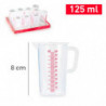 Tradineur - Pack de 2 Jarras de medición con asa - Fabricado en Plástico - Capacidad de 125 ml - Medidas hasta 100 ml - 8,5 x 5,