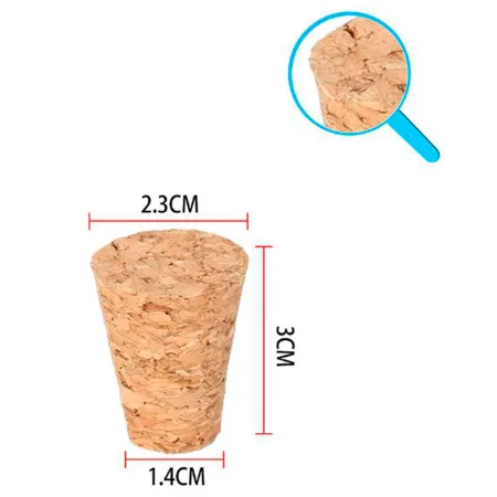 Tradineur - Pack de 10 tapones cónicos de corcho para cerrar botellas de cristal, botes, frascos, vino, aceite, bares, restauran Tradineur - Pack de 10 tapones cónicos de corcho para cerrar botellas de cristal, botes, frascos, vino, aceite, bares, restauran