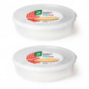 Tradineur - Pack de 2 Fiambreras Redondas para tortillas - Capacidad de 2 Litros - Fabricado en plástico - Apto para microondas