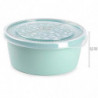 Tradineur - Pack de 2 Fiambreras Redondas Pastel - Capacidad de 1,7 Litros - Fabricado en Plástico - Apto para microondas y cong