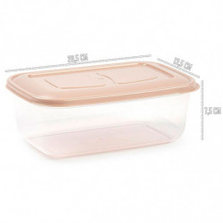 Tradineur - Pack de 2 Fiambreras rectangulares Pastel - Capacidad de 1,2 Litros - Fabricado en Plástico - Apto para Microondas y