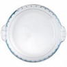 Tradineur - Molde redondo para tarta con asas, vidrio borosilicato, fuente transparente, postres, repostería, hornear, extra res