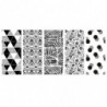 Tradineur - Pack de 5 rollos de papel de regalo, modelo Black & White, láminas para envolver regalos de cumpleaños, Navidad, 70