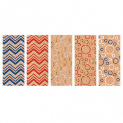Tradineur - Pack de 5 rollos de papel kraft de regalo, modelo Zig Zag y Burbujas, láminas para envolver regalos de cumpleaños, N
