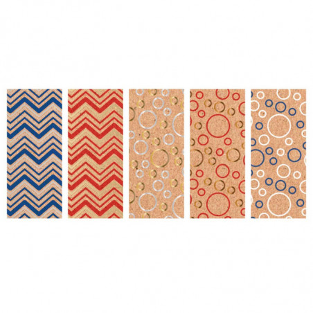 Tradineur - Pack de 5 rollos de papel kraft de regalo, modelo Zig Zag y Burbujas, láminas para envolver regalos de cumpleaños, N