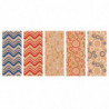 Tradineur - Pack de 5 rollos de papel kraft de regalo, modelo Zig Zag y Burbujas, láminas para envolver regalos de cumpleaños, N