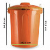 Tradineur - Cubo de basura de plástico resistente con tapa y asas metálicas, contenedor de residuos, papelera, reciclaje, indust