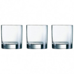 Tradineur - Pack de 3 Vasos modelo Islande - Capacidad de 30 cl (10 oz) - Fabricado en Vidrio - Apto para lavavajillas - Ø 8 x 9