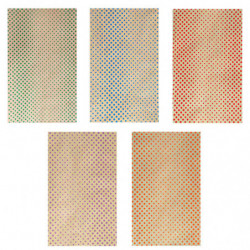 Tradineur - Pack de 5 rollos de papel kraft de regalo, modelo Mil Puntos, láminas para envolver regalos de cumpleaños, Navidad,