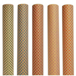 Tradineur - Pack de 5 rollos de papel kraft de regalo, modelo Mil Puntos, láminas para envolver regalos de cumpleaños, Navidad,