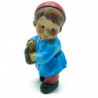 Tradineur - Figura de Pastor con zurrón para Belén - Estilo Naïf - Fabricado en Marmolina - Adorno divertido para nacimiento, Na