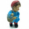 Tradineur - Figura de Pastor con zurrón para Belén - Estilo Naïf - Fabricado en Marmolina - Adorno divertido para nacimiento, Na