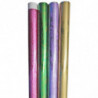 Tradineur - Pack de 5 rollos de papel de regalo metalizado, modelo Todo Año, láminas para envolver regalos de cumpleaños, Navida