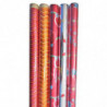 Tradineur - Pack de 5 rollos de papel de regalo metalizado, modelo Todo Año, láminas para envolver regalos de cumpleaños, Navida