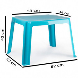 Tradineur - Mesa auxiliar de plástico, mesita baja, niños, polipropileno, estructura sólida, interior y exterior, salón, jardín,