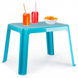 Tradineur - Mesa auxiliar de plástico, mesita baja, niños, polipropileno, estructura sólida, interior y exterior, salón, jardín,