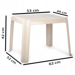 Tradineur - Mesa auxiliar de plástico, mesita baja, niños, polipropileno, estructura sólida, interior y exterior, salón, jardín,
