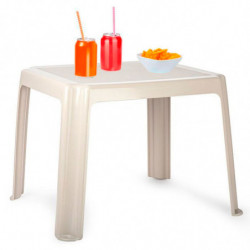 Tradineur - Mesa auxiliar de plástico, mesita baja, niños, polipropileno, estructura sólida, interior y exterior, salón, jardín,