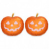 Tradineur - Pack de 2 Globos de Calabaza Sonriente - Fabricado en Foil - Incluye Inflador Sostenible - Hinchable con helio - Dec