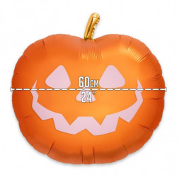 Tradineur - Pack de 2 Globos de Calabaza Sonriente - Fabricado en Foil - Incluye Inflador Sostenible - Hinchable con helio - Dec