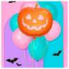 Tradineur - Pack de 2 Globos de Calabaza Sonriente - Fabricado en Foil - Incluye Inflador Sostenible - Hinchable con helio - Dec