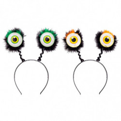 Tradineur - Pack de 2 Diademas de Ojos Saltones - Fabricado en Plástico y Poliester - Complemento para carnaval, Halloween, cosp