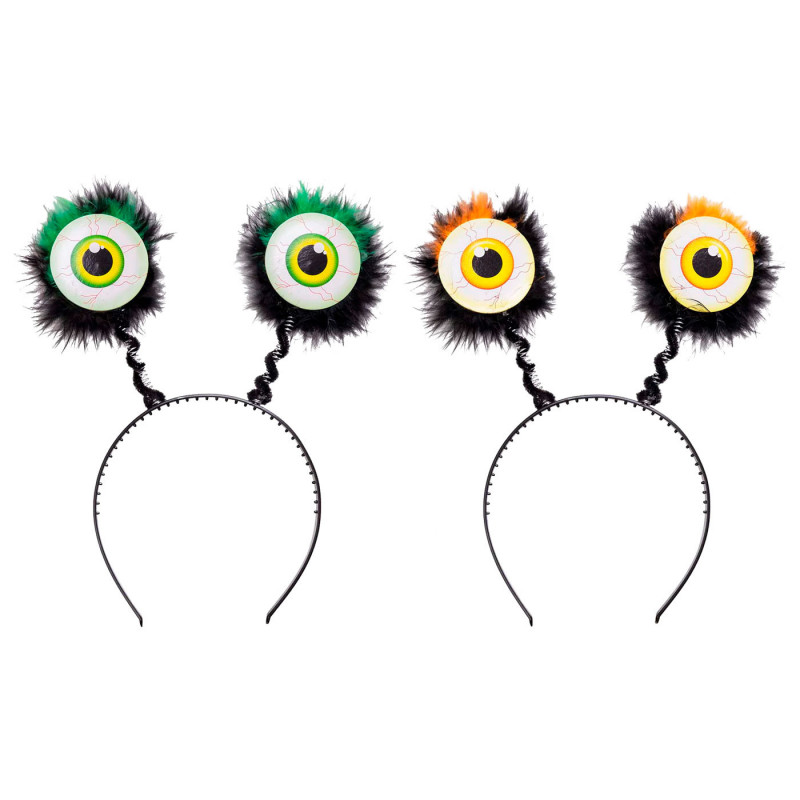 Tradineur - Pack de 2 Diademas de Ojos Saltones - Fabricado en Plástico y Poliester - Complemento para carnaval, Halloween, cosp Tradineur - Pack de 2 Diademas de Ojos Saltones - Fabricado en Plástico y Poliester - Complemento para carnaval, Halloween, cosp