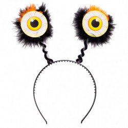 Tradineur - Pack de 2 Diademas de Ojos Saltones - Fabricado en Plástico y Poliester - Complemento para carnaval, Halloween, cosp