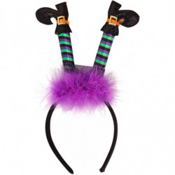 Tradineur - Diadema de botas de bruja multicolor - Fabricado en Plástico y Poliéster - Complemento para carnaval, Halloween, cos