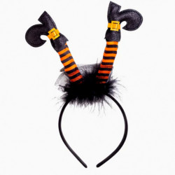 Tradineur - Diadema de botas de bruja multicolor - Fabricado en Plástico y Poliéster - Complemento para carnaval, Halloween, cos