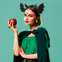 Tradineur - Pack de 2 Diademas de Murciélago - Fabricado en Plástico y Poliéster - Complemento para carnaval, Halloween, cosplay