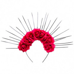 Tradineur - Diadema de Catrina - Fabricado en Plástico y Poliéster - Complemento para carnaval, Halloween, cosplay (Talla Única