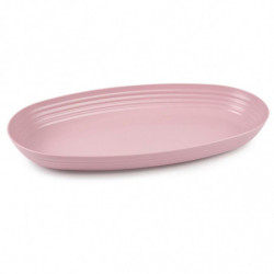 Tradineur - Bandeja Ovalada de 2 Litros - Fabricado en Plástico - Apta para microondas y congelador - 4,5 x 22 x 39 cm - Color R
