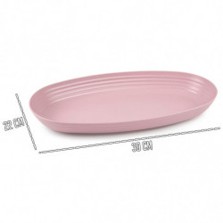 Tradineur - Bandeja Ovalada de 2 Litros - Fabricado en Plástico - Apta para microondas y congelador - 4,5 x 22 x 39 cm - Color R