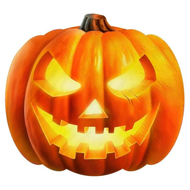 Tradineur - Pack de 40 servilletas de papel con forma de calabaza, doble capa, biodegradables, reciclables, fiestas, decoración Tradineur - Pack de 40 servilletas de papel con forma de calabaza, doble capa, biodegradables, reciclables, fiestas, decoración