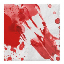 Tradineur - Pack de 60 servilletas de papel con sangre, doble capa, biodegradables, reciclables, fiestas, decoración de Hallowee