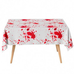Tradineur - Mantel de papel decorado con manchas de sangre, biodegradable y reciclable, fiestas, adornos de Halloween, carnaval