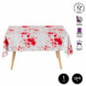 Tradineur - Mantel de papel decorado con manchas de sangre, biodegradable y reciclable, fiestas, adornos de Halloween, carnaval